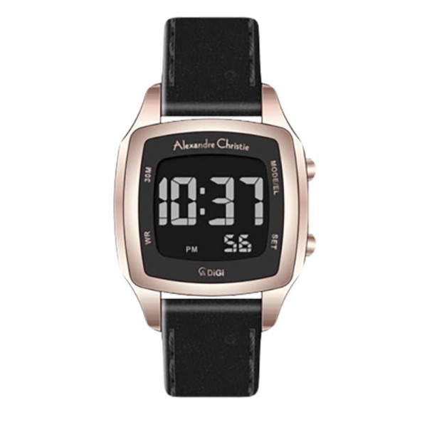 Alexandre Christie AC 9355 Rosegold Black Leather LHLRGBA